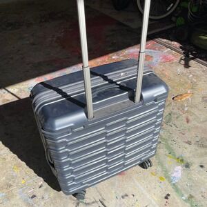 Samsonite Hardside Spinner Suitcase Metallic Grey Rolling Travel Carry On Bag